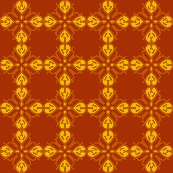 Gul Orange Mandala Blommig Kreativ Sömlös Design Bakgrund — Stock vektor