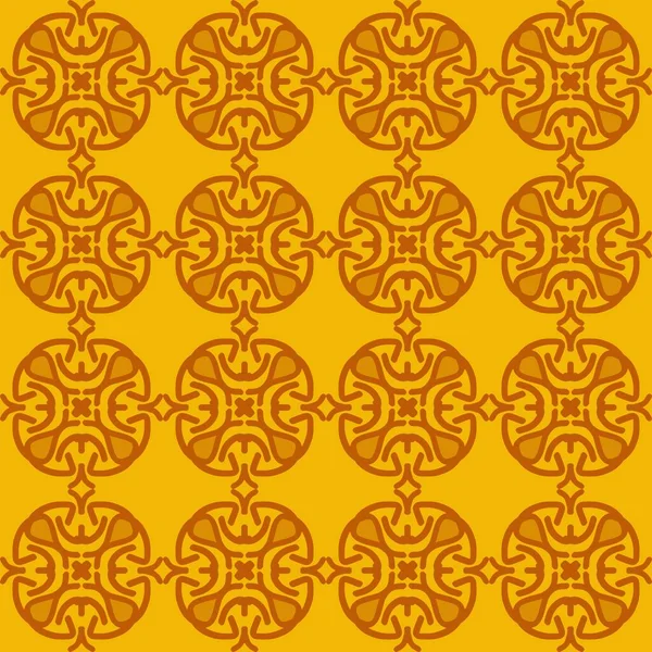 Amarelo Laranja Mandala Floral Criativo Design Sem Costura Fundo — Vetor de Stock