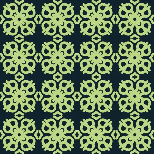 Vert Olive Mandala Art Sans Couture Motif Floral Créatif Fond — Image vectorielle