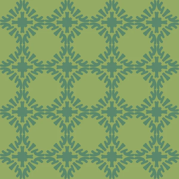 Vert Olive Mandala Art Sans Couture Motif Floral Créatif Fond — Image vectorielle