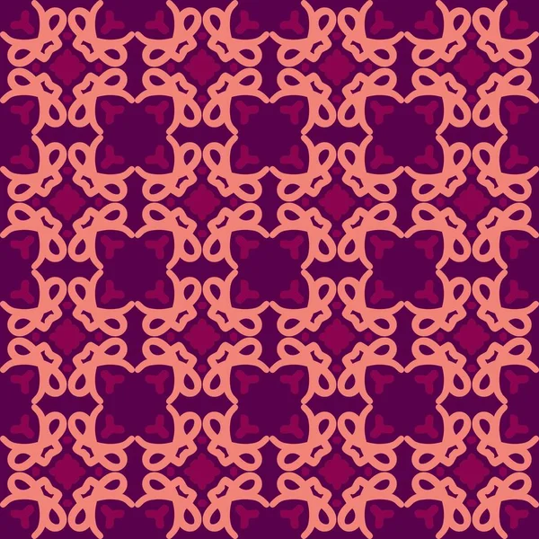 Rojo Magenta Violeta Rosa Mandala Arte Patrón Sin Costuras Floral — Vector de stock