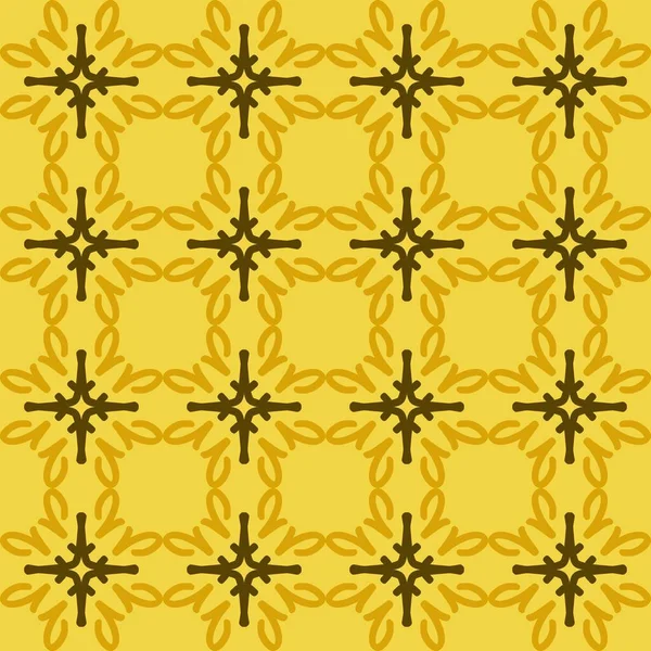 Jaune Soleil Mandala Art Sans Couture Motif Floral Créatif Fond — Image vectorielle