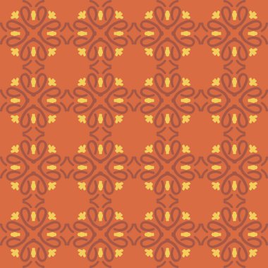 turuncu kırmızı şeftali mandala sanat kusursuz desenli çiçek desenli yaratıcı tasarım arka plan çizimi