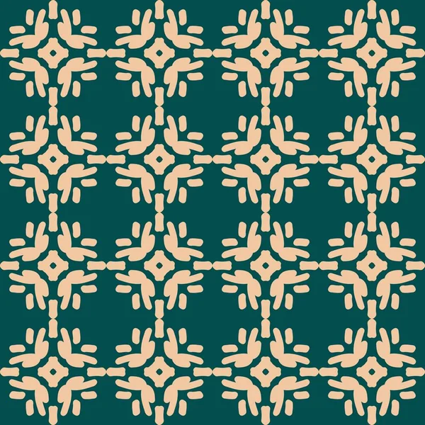 Grön Grädde Mandala Konst Sömlös Mönster Blommig Kreativ Design Bakgrund — Stock vektor