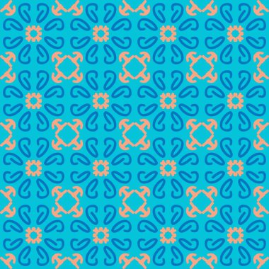 Mavi kremalı mandala sanatı kusursuz desenli çiçek desenli yaratıcı tasarım arka plan çizimi