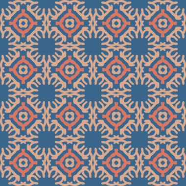 Mavi pembe mandala sanat kusursuz desenli çiçek desenli yaratıcı tasarım arka plan illüstrasyonu