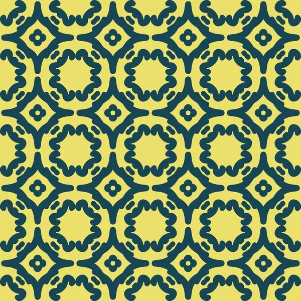 Vert Olive Jaune Mandala Art Sans Couture Motif Floral Créatif — Image vectorielle