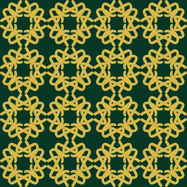 Зеленый Оливковый Желтый Мандала Искусство Бесшовный Шаблон Цветочный Творческий Дизайн — стоковый вектор