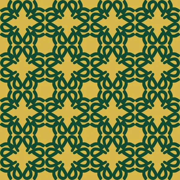 Vert Olive Jaune Mandala Art Sans Couture Motif Floral Créatif — Image vectorielle