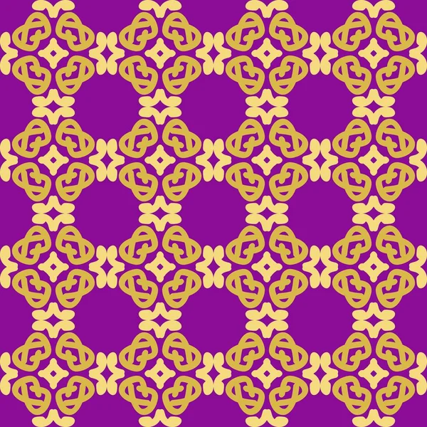 Roxo Violeta Amarelo Mandala Arte Sem Costura Padrão Floral Criativo — Vetor de Stock