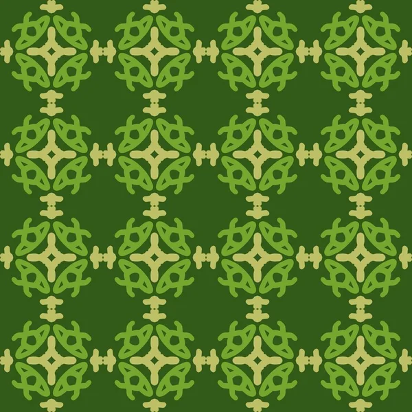 Vert Olive Mandala Art Sans Couture Motif Floral Créatif Fond — Image vectorielle