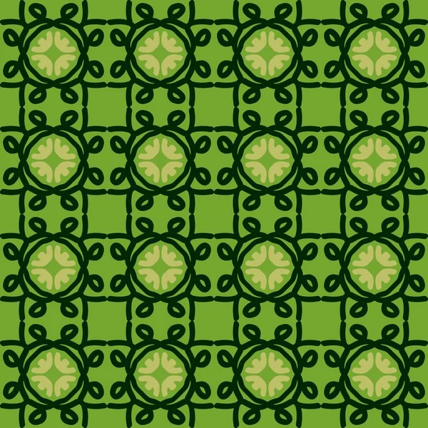 Verde Azeitona Mandala Arte Sem Costura Padrão Floral Criativo Design — Vetor de Stock