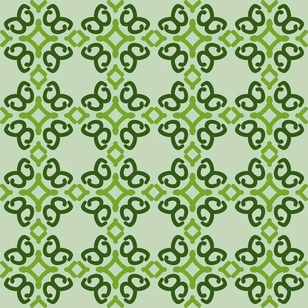 Vert Olive Mandala Art Sans Couture Motif Floral Créatif Fond — Image vectorielle