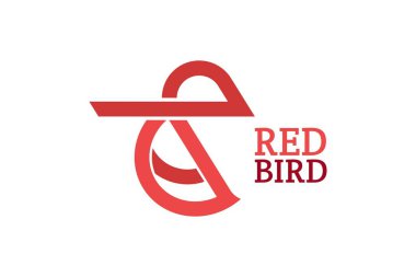 Kırmızı Kuş hayvan logosu tasarım illüstrasyonu