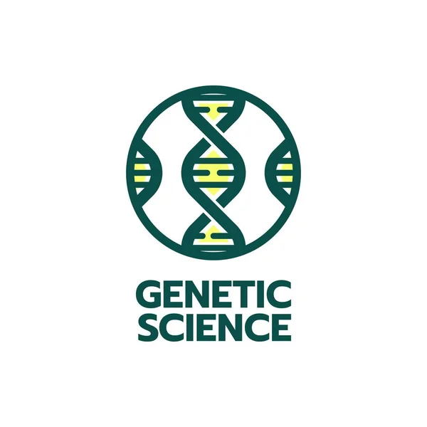 Investigación Genética Doble Hélice Ácido Nucleico Laboratorio Logo Concepto Diseño — Vector de stock