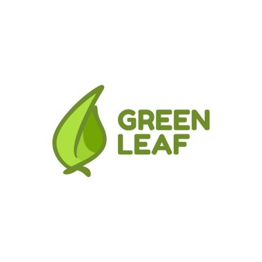 Yeşil yapraklı doğa logosu tasarım illüstrasyonu