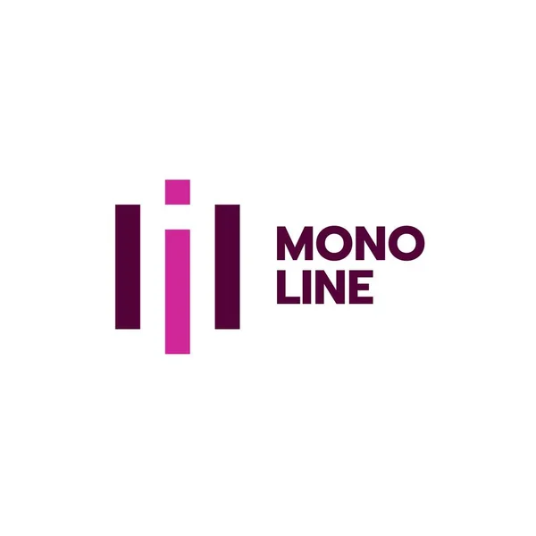 Mono Line Abstrait Violet Moderne Logo Conception Illustration — Image vectorielle