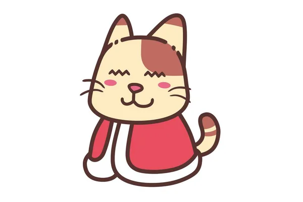 Lindo Adorable Acogedor Relajarse Sueño Marrón Gato Con Manta Roja — Vector de stock