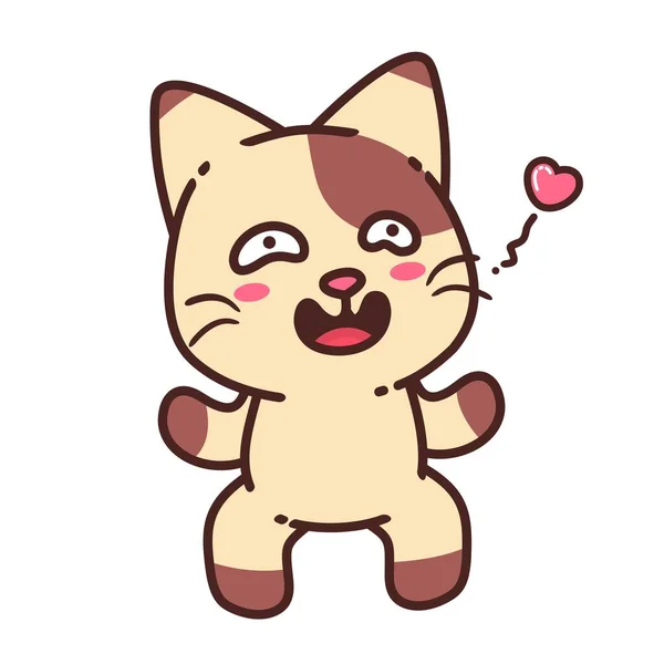 Adorable Mignon Happy Pervert Cat Emotion Dessin Animé Dessin Animé — Image vectorielle