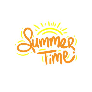 Yaz sarısı tatil sezonu metin tipografi tasarımı grafik çizimi illüstrasyonu