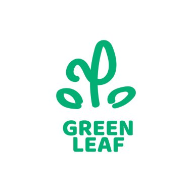 Yeşil yapraklı doğa logosu tasarım illüstrasyonu