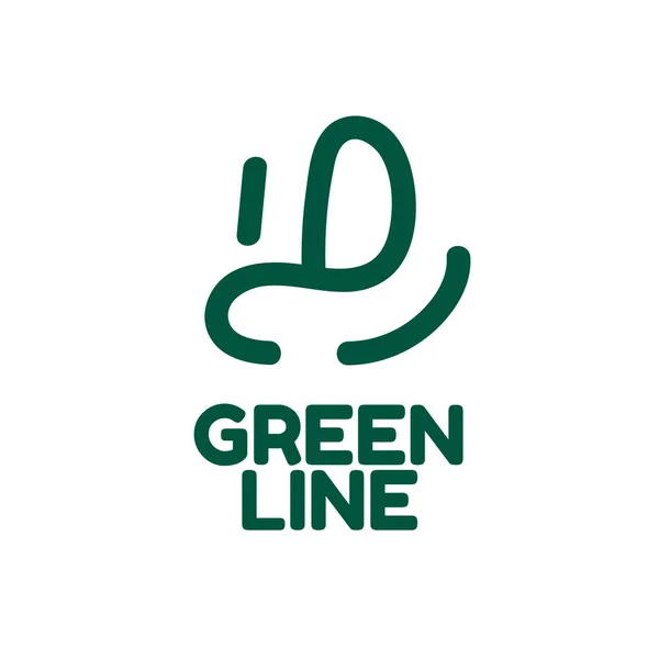 Иллюстрация Концепции Дизайна Логотипа Зеленой Линии — стоковый вектор