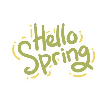 Merhaba bahar sezonu metin tipografi tasarımı grafik vektör çizimi