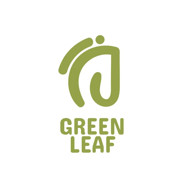 Grünes Blatt Natur Logo Konzept Design Illustration — Stockvektor