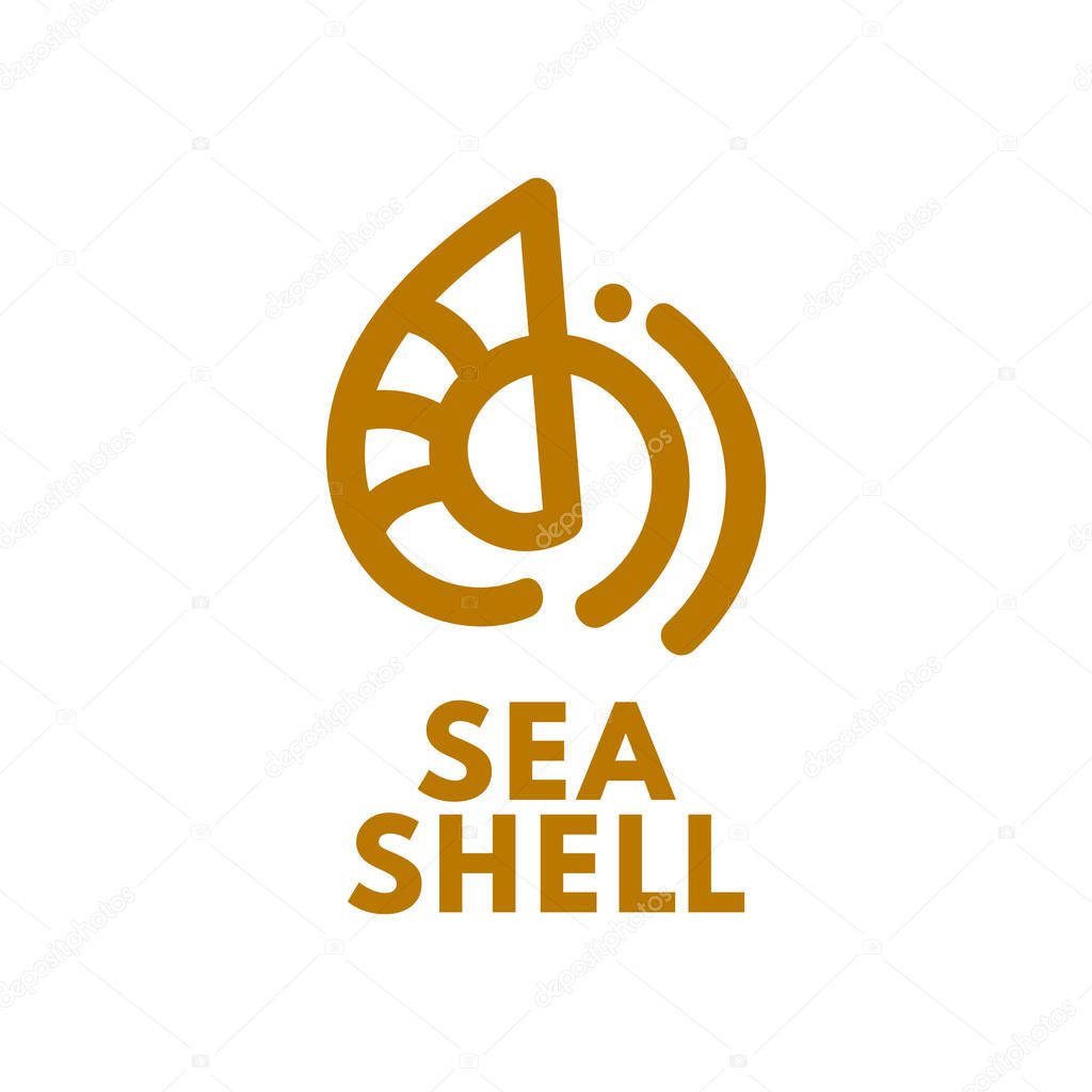 Sea shell ocean animal logo concept design illustration
