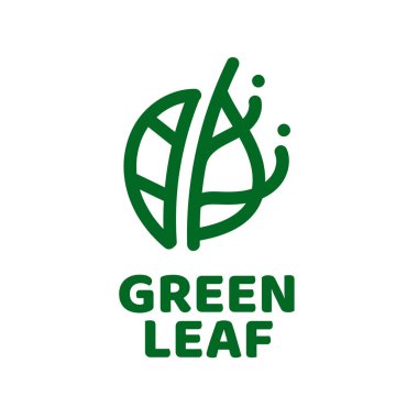 Yeşil yapraklı doğa logosu tasarım illüstrasyonu