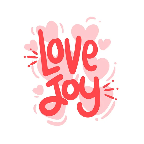 Love Joy Citazione Testo Tipografia Design Grafica Vettoriale Illustrazione — Vettoriale Stock