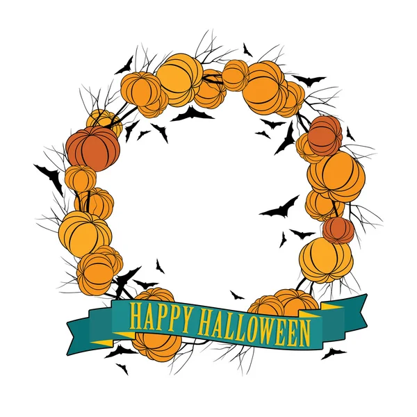 Vector Halloween wreath 3 — Stock Vector