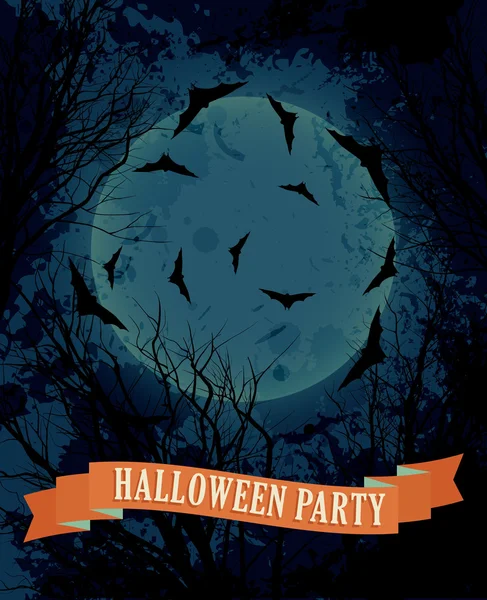 Halloween night background illustration — Stock Vector