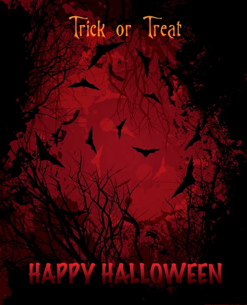 Halloween-nattens røde bakgrunnsillustrasjon – stockvektor