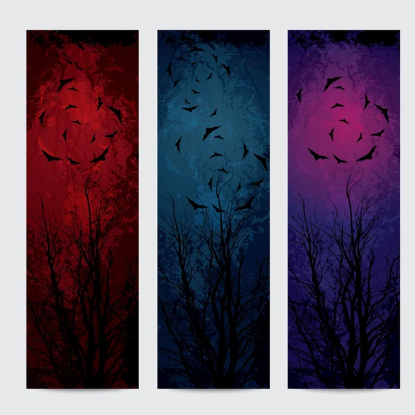 Set banner verticali Halloween — Vettoriale Stock