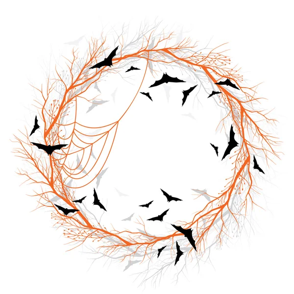 Vector Halloween orange wreath — Stock Vector
