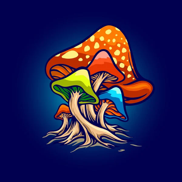 Champignon Mushroms Rouges Illustrations Pour Votre Ligne Vêtements Marchandises Travail — Image vectorielle