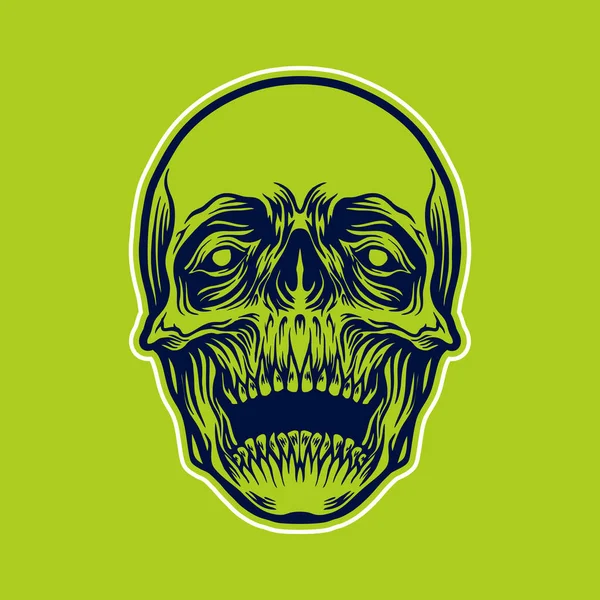 Szczegółowy Sugar Skull Head Illustrations Your Work Merchandise Clothing Line — Wektor stockowy