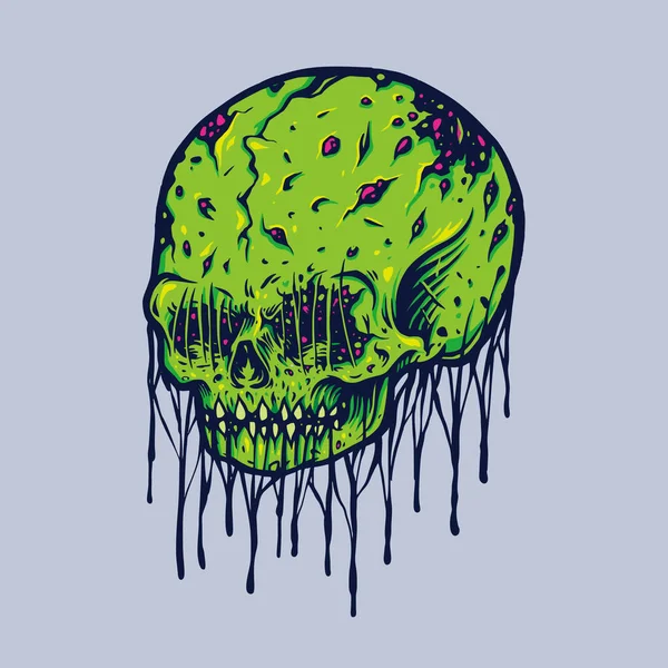 Skull Monster Ilustraciones Para Línea Ropa Mercancías Trabajo Pegatinas Carteles — Archivo Imágenes Vectoriales