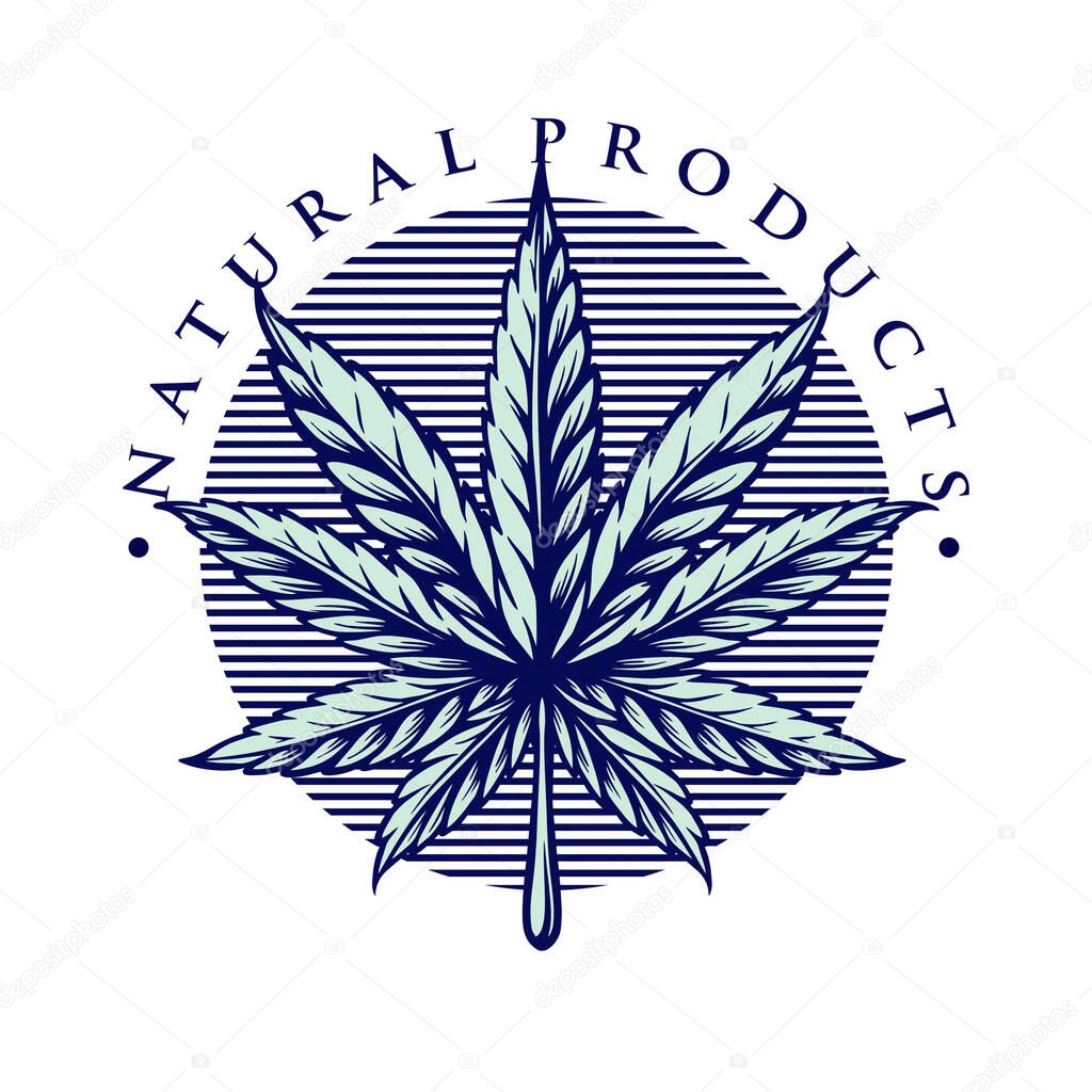 Leaf Marijuana Vintage Style  illustrations for your work Logo, mascot merchandise t-shirt, stickers and Label designs, poster, greeting cards advertising business company or brands.