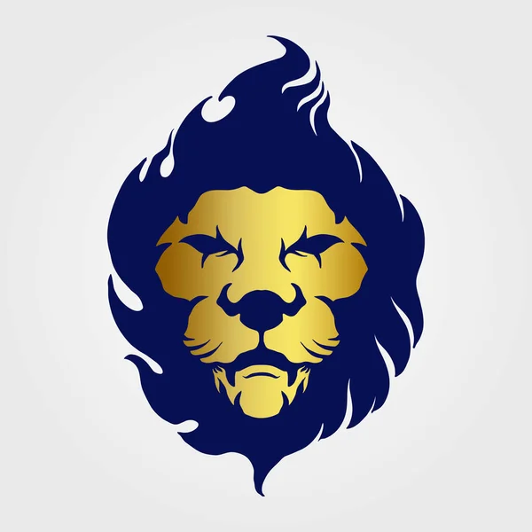 Head Gold Lion Logo Illustrations Your Work Logo Mascot Merchandise — Fotografia de Stock