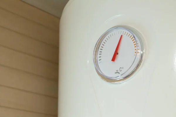 Θέρμανσης Σπίτι Σύστημα Λέβητα Tempereture Πάνελ Closeup — Φωτογραφία Αρχείου