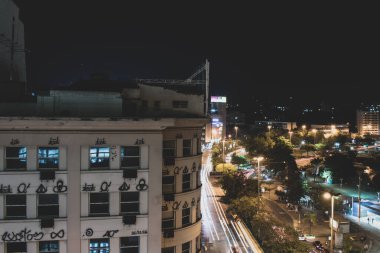 Rio de Janeiro, Brezilya 'nın başkenti Niteroi' de gece manzarası.