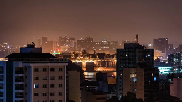 Nacht Landschap Stad Niteroi Grootstedelijke Regio Van Staat Rio Janeiro — Stockfoto
