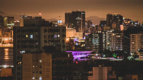 Paesaggio Notturno Nella Città Niteroi Regione Metropolitana Dello Stato Rio — Foto Stock