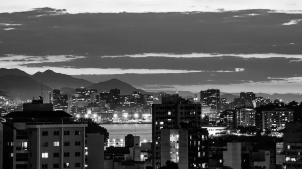 Rio Janeiro Brezilya Nın Başkenti Niteroi Gece Manzarası — Stok fotoğraf