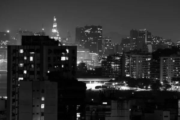 Paesaggio Notturno Nella Città Niteroi Regione Metropolitana Dello Stato Rio — Foto Stock