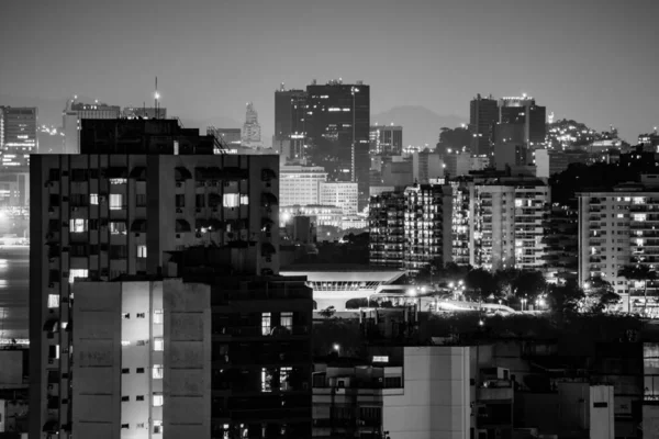 Nattlandskap Staden Niteroi Storstadsregionen Rio Janeiro Brasilien — Stockfoto