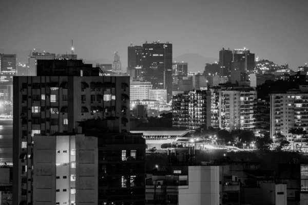 Nachtlandschaft Der Stadt Niteroi Metropolregion Des Bundesstaates Rio Janeiro Brasilien — Stockfoto