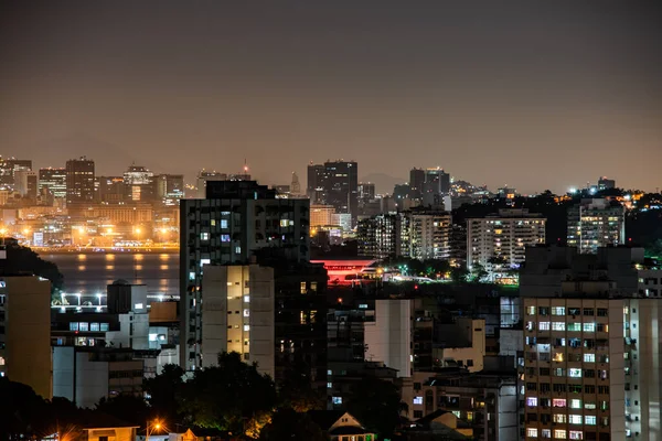 Paisagem Noturna Cidade Niteroi Região Metropolitana Estado Rio Janeiro Brasil — Fotografia de Stock